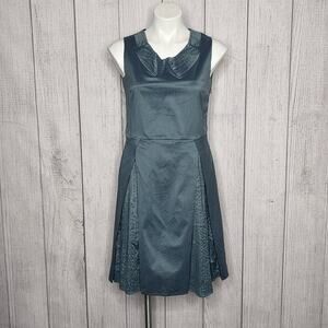 Cotélac Sleeveless Teal Dress Textured Panels, sz 1 (US 6)
